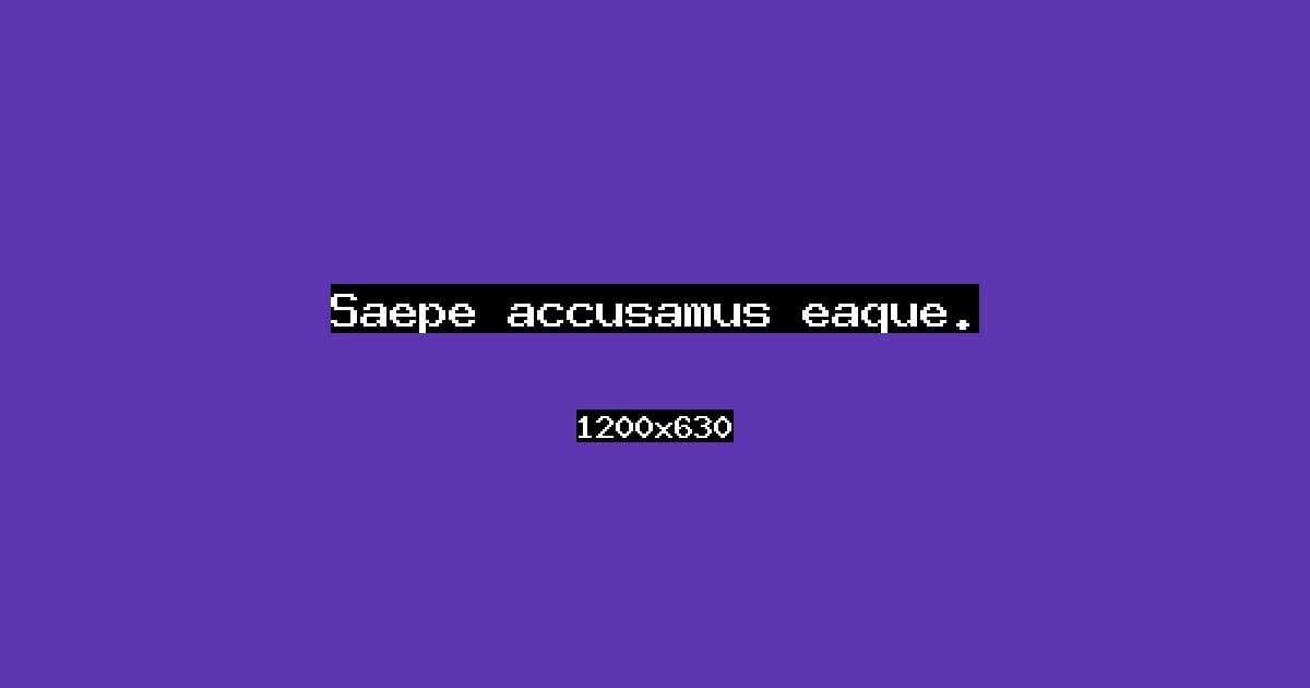 Saepe accusamus eaque.