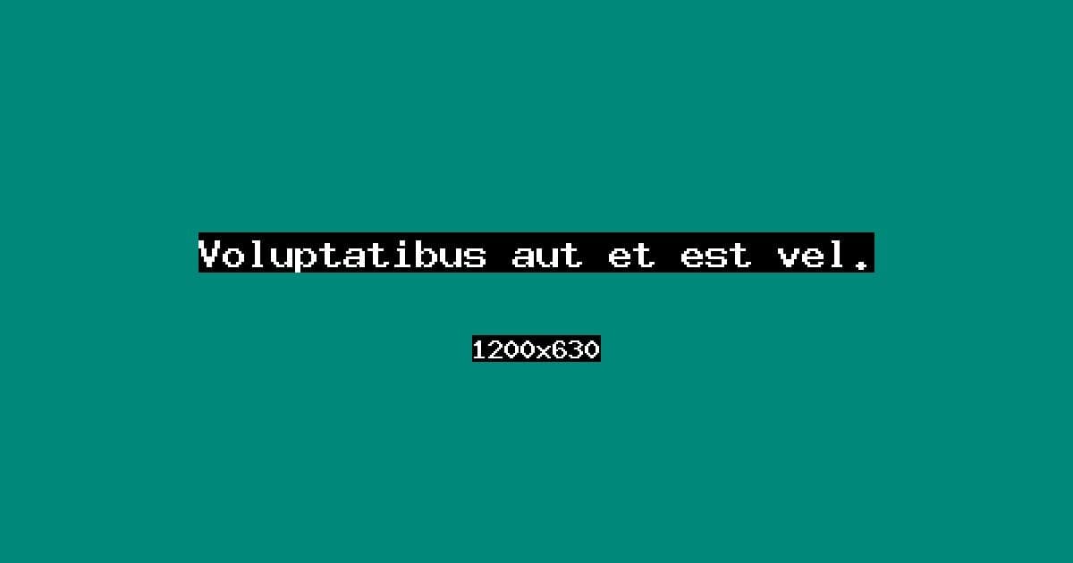 Voluptatibus aut et est vel.