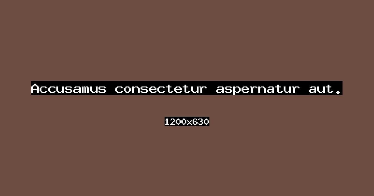Accusamus consectetur aspernatur aut.