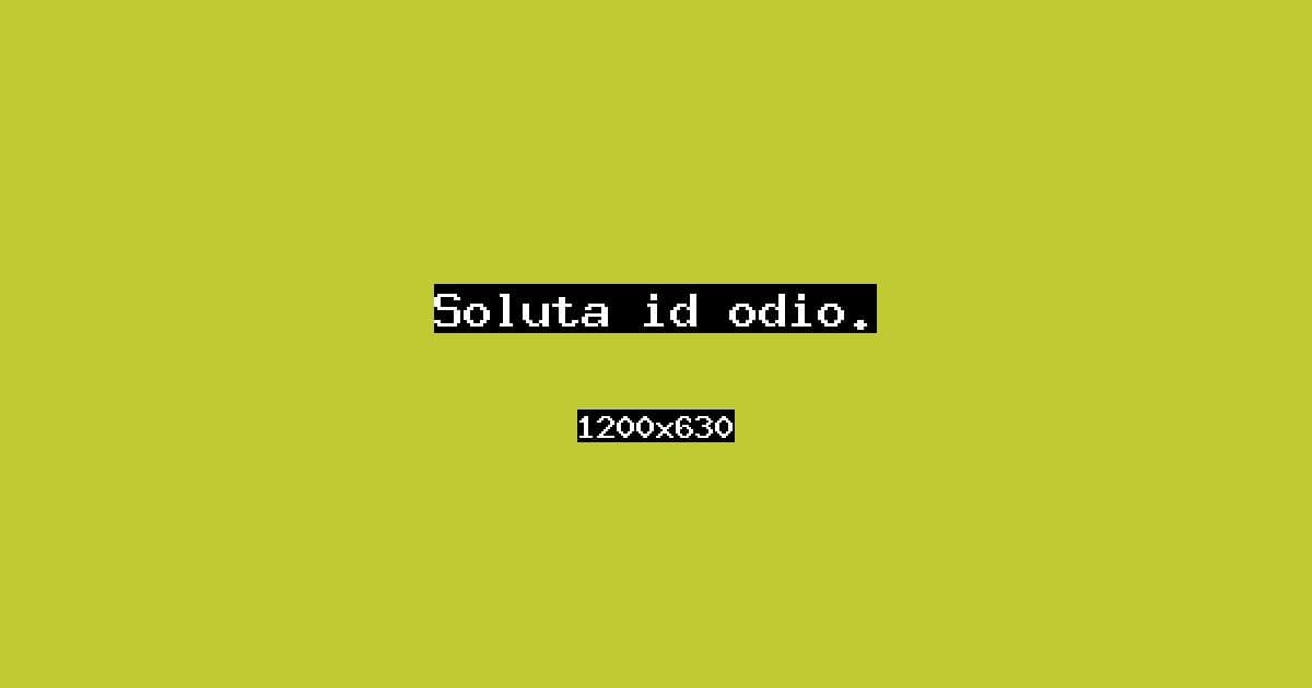 Soluta id odio.