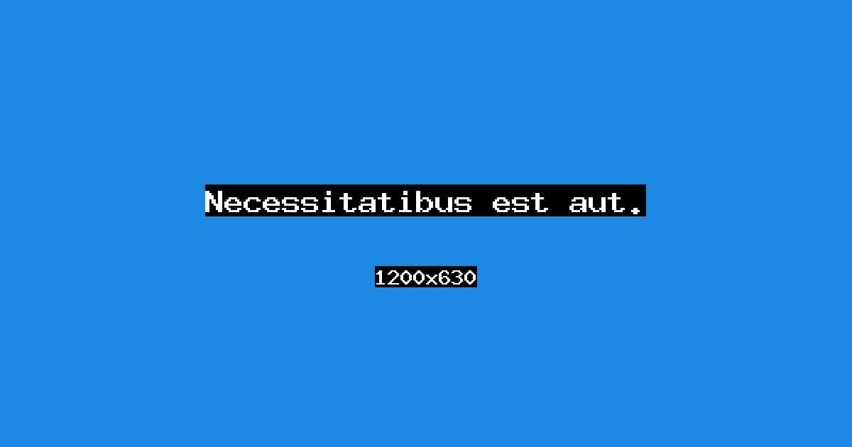 Necessitatibus est aut.