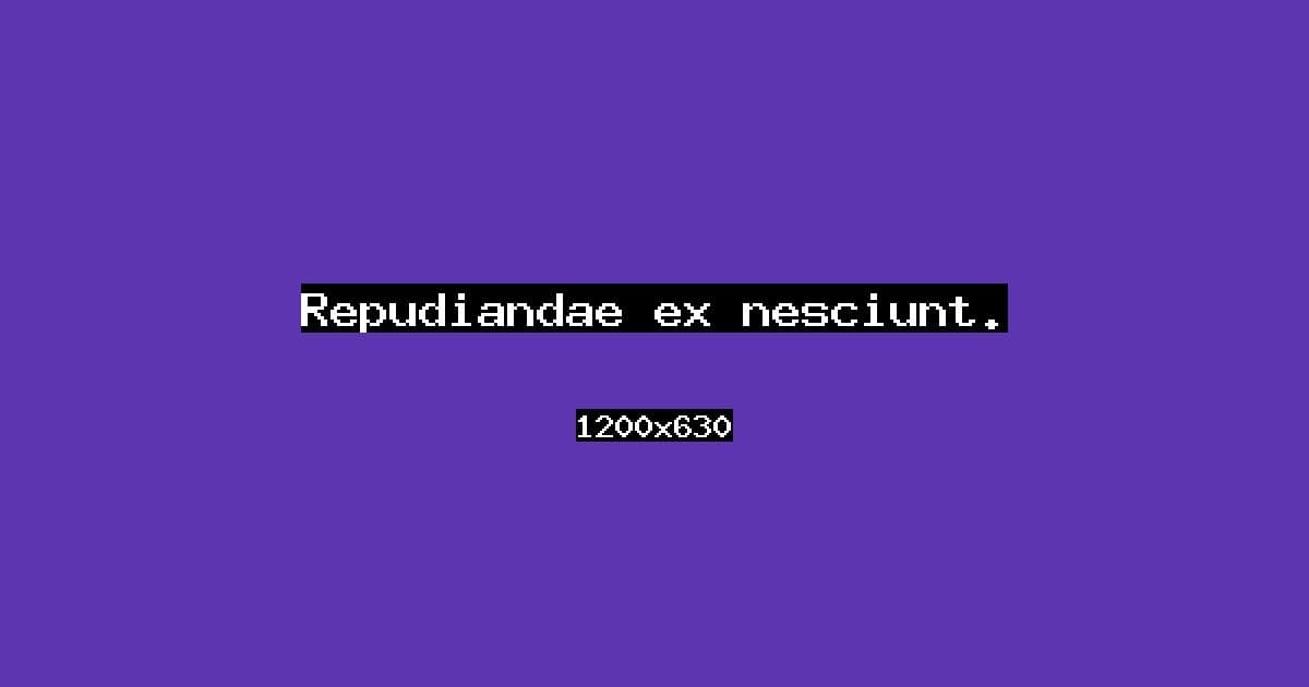 Repudiandae ex nesciunt.
