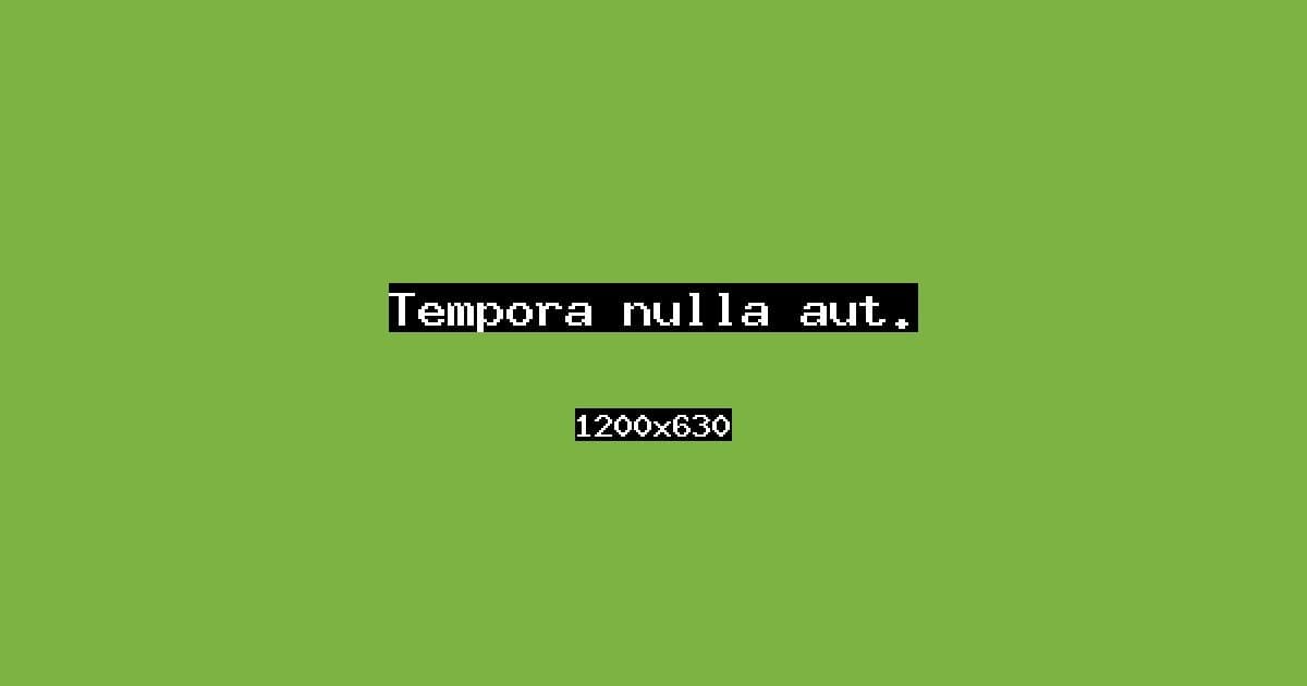 Tempora nulla aut.