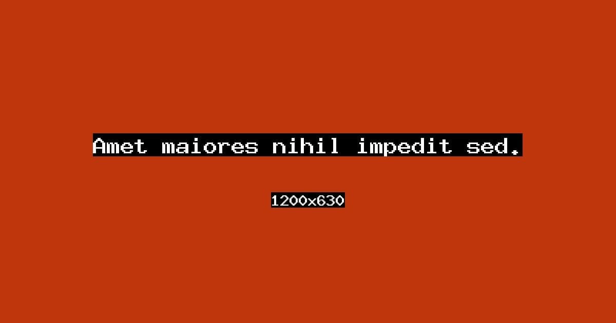 Amet maiores nihil impedit sed.