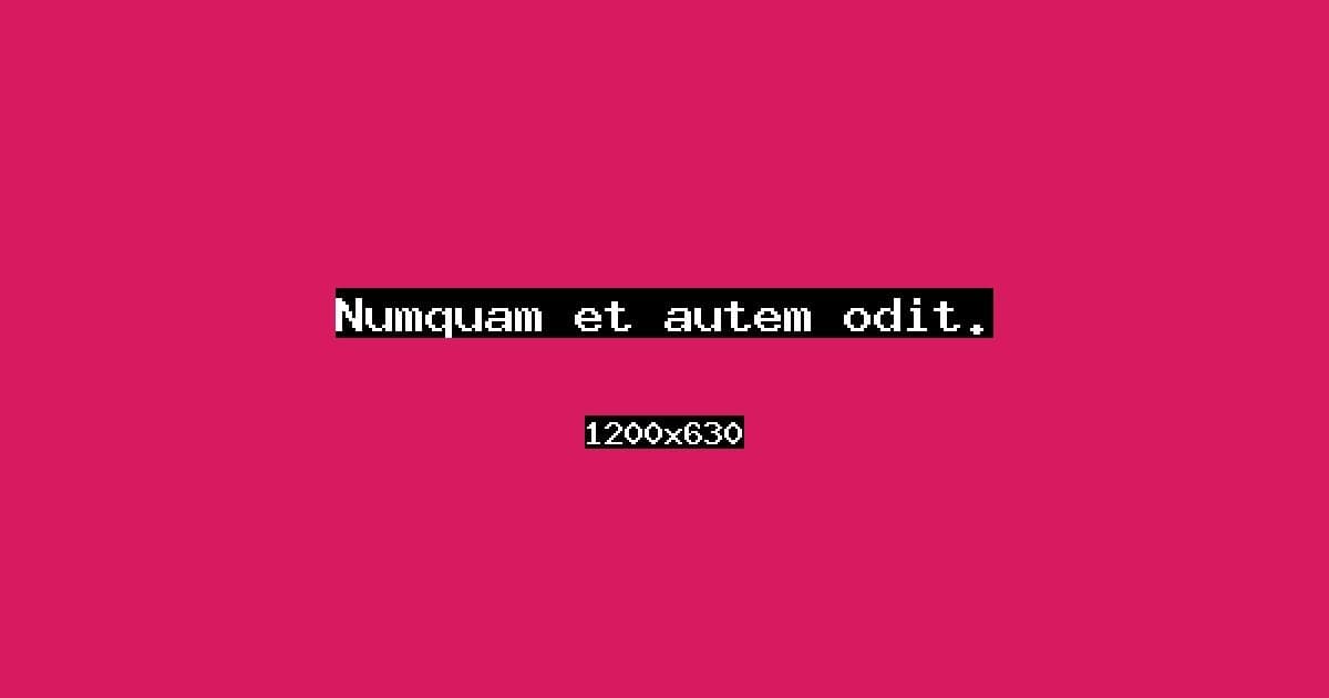 Numquam et autem odit.
