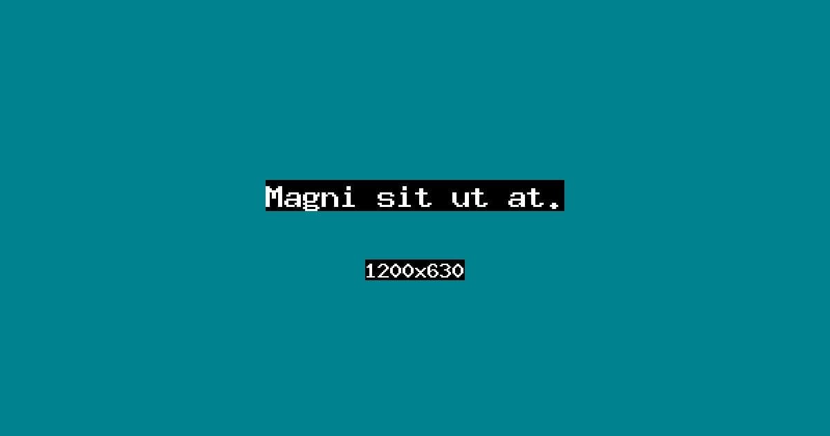 Magni sit ut at.
