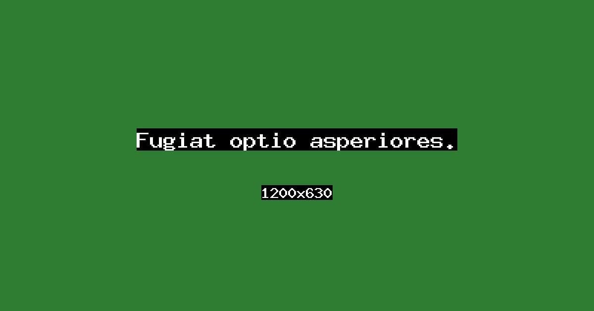 Fugiat optio asperiores.