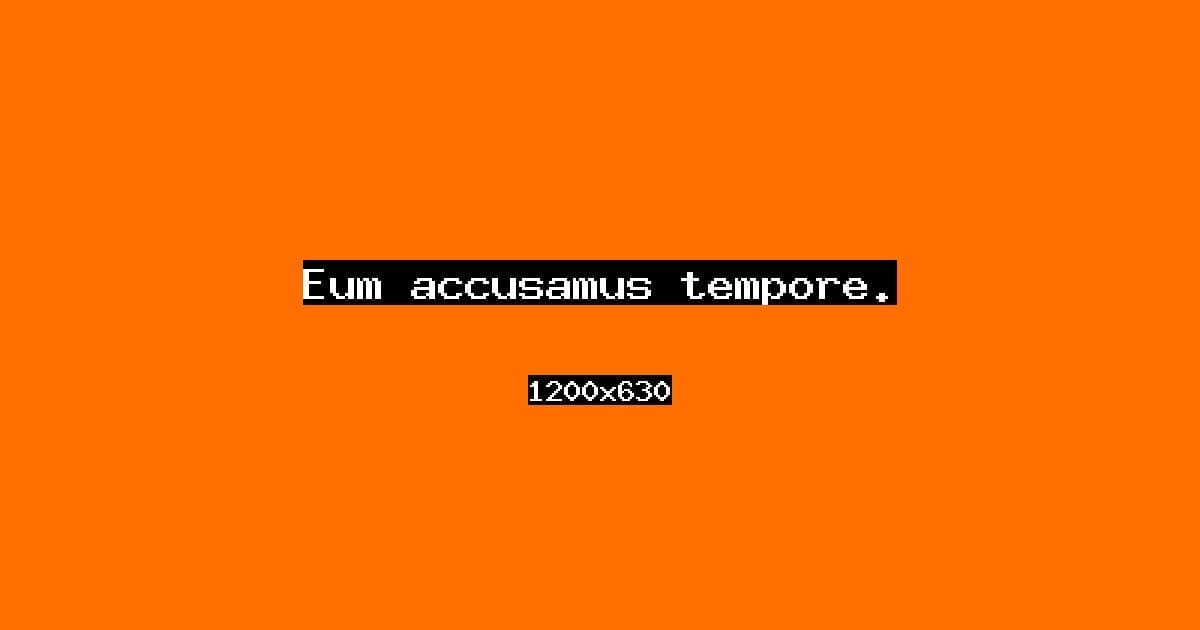 Eum accusamus tempore.