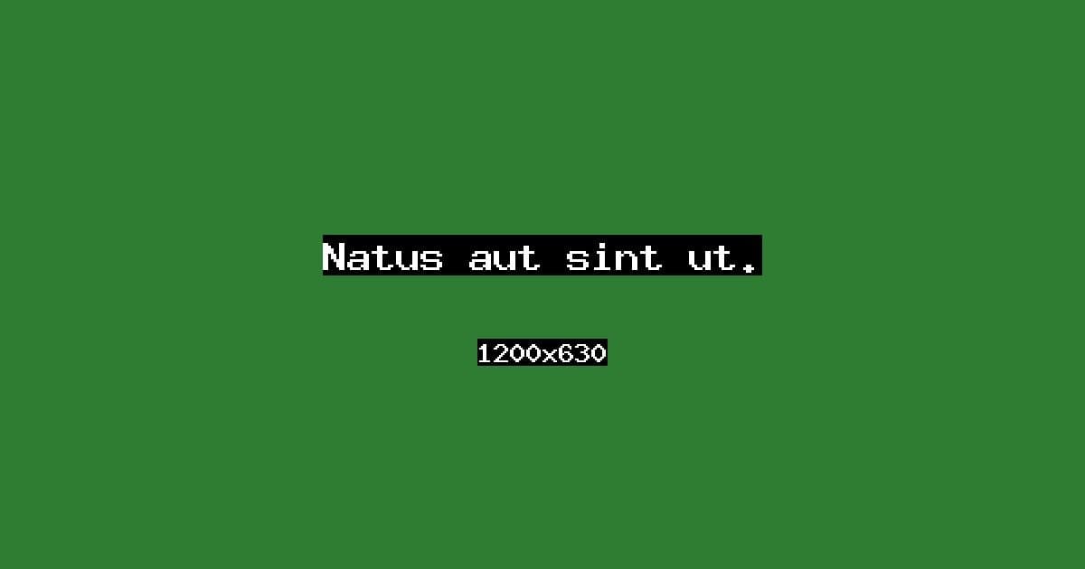 Natus aut sint ut.
